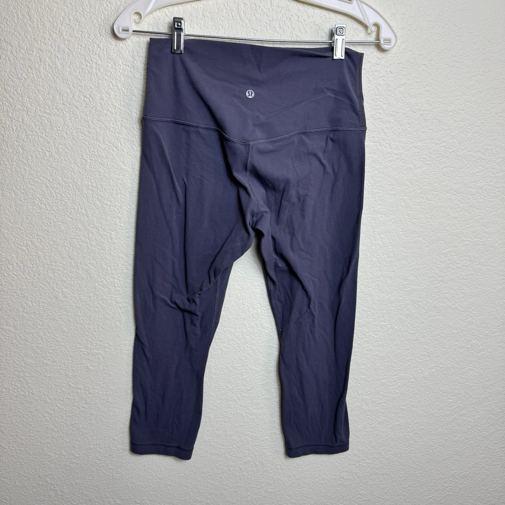 Lululemon Align High Rise Crop Leggings Sz 8 Gray Nulu Buttery Soft Athleisure - Picture 2 of 5